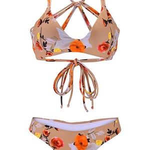 Cute 2 piece strappy bikini small EUC